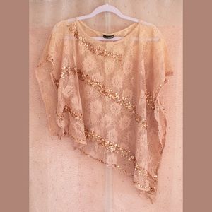Topshop Asymmetrical Lace Blouse Size 12